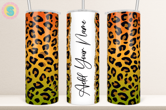 Add Your Name Fall Leopard Tumbler Wrap