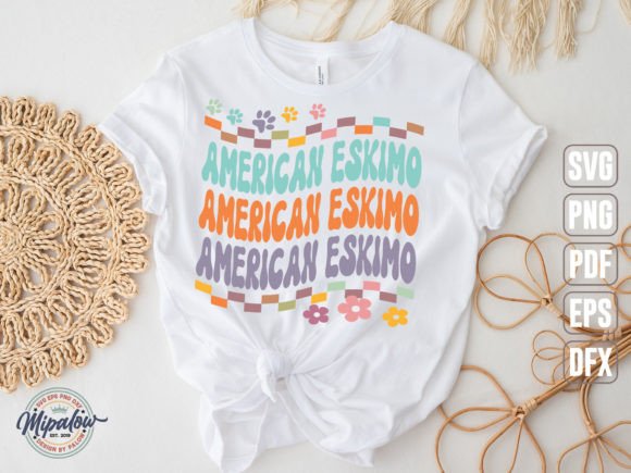 American Eskimo SVG, Groovy Wavy Retro