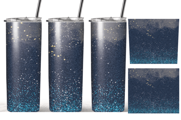 Christmas Blue Glitter Tumbler Wrap