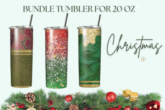 Christmas Glitter Bundle Tumbler Wrap