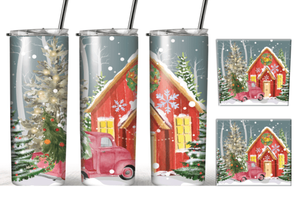 Christmas House 20oz Tumbler Wrap