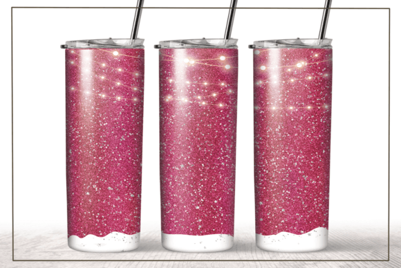 Christmas Pink Glitter Light Tumbler