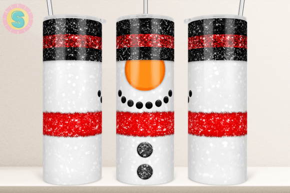 Christmas Snowman Glitter Tumbler Wrap