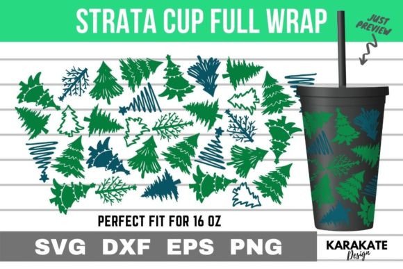 Christmas Tree, 16 Oz Strata Cup Wrap