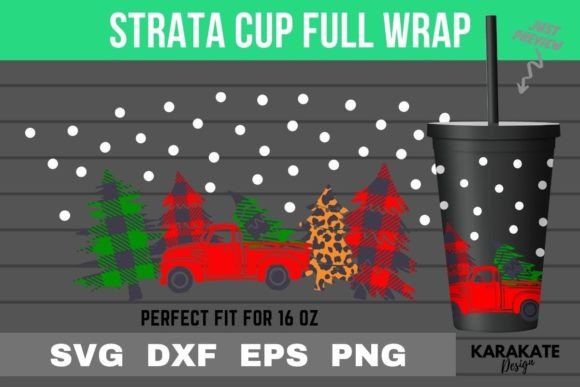 Christmas Truck, 16 Oz Strata Cup Wrap S