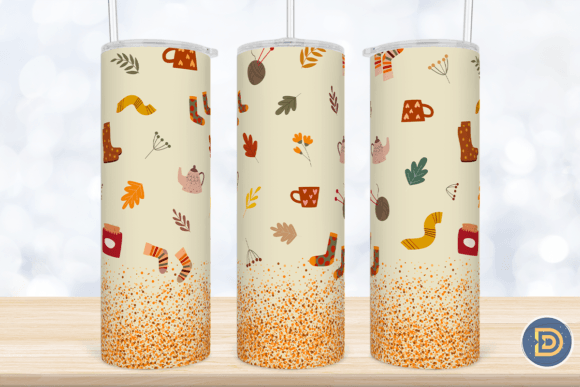 Cute Fall Glitter 20Oz Tumbler Wrap