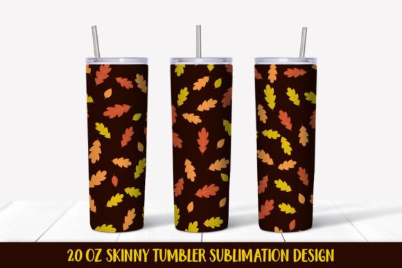 Fall Tumbler Wrap Sublimation Oak Leaves