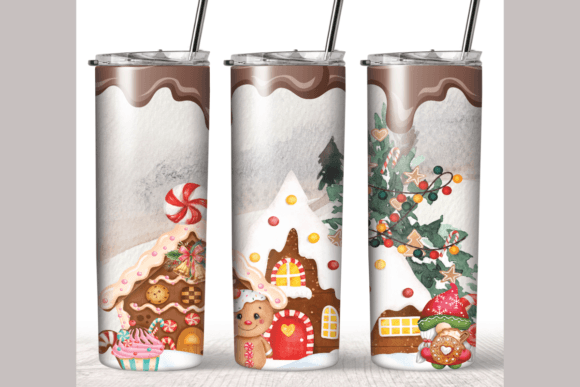 Gingerbread Cute Candy Skinny Tumbler