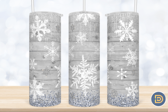 Glitter Snowflakes Christmas Tumbler