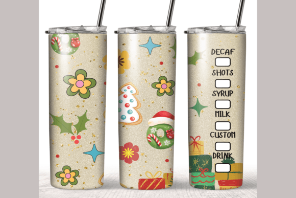 Groovy Retro Christmas Tumbler Wrap