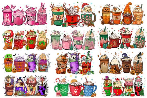 Hallothanksmas Cup Hand Drawn Bundle
