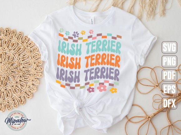 Irish Terrier SVG: Groovy Wavy Retro
