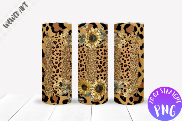 Leopard X Flower Skinny Tumbler Wrap