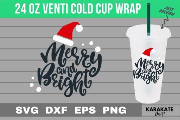 Merry and Bright 24 Oz Venti Cup Wrap