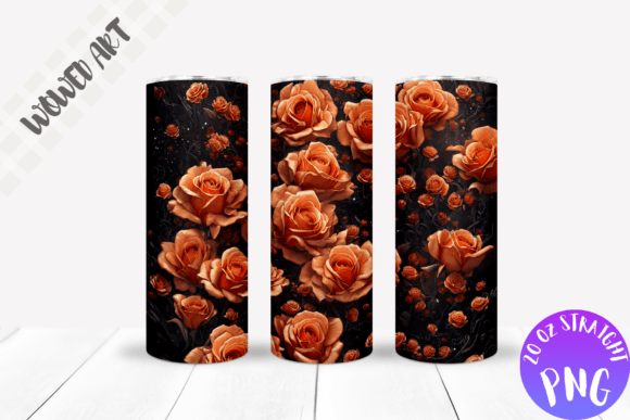 Orange Rose Tumbler Wrap Sublimation