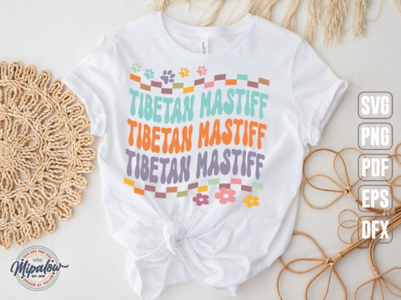 Tibetan Mastiff Svg, Groovy Wavy Retro